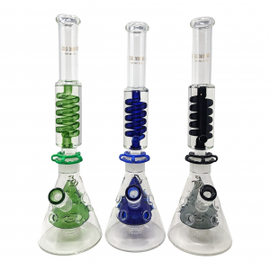 18" High Point Glass Freezable Coil Shower Head Perc Water Pipe - [PHX492]